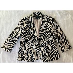 HARVE' BERNARD Blazer Jacket 3/4 Sleeve Large MOB WIFE Y2K Vibes Shoulder Pads